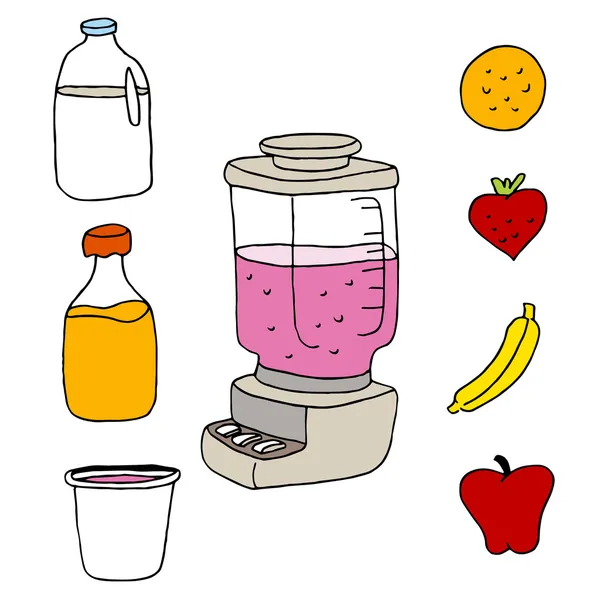 Juice Blender Articolo Set — Vettoriale Stock