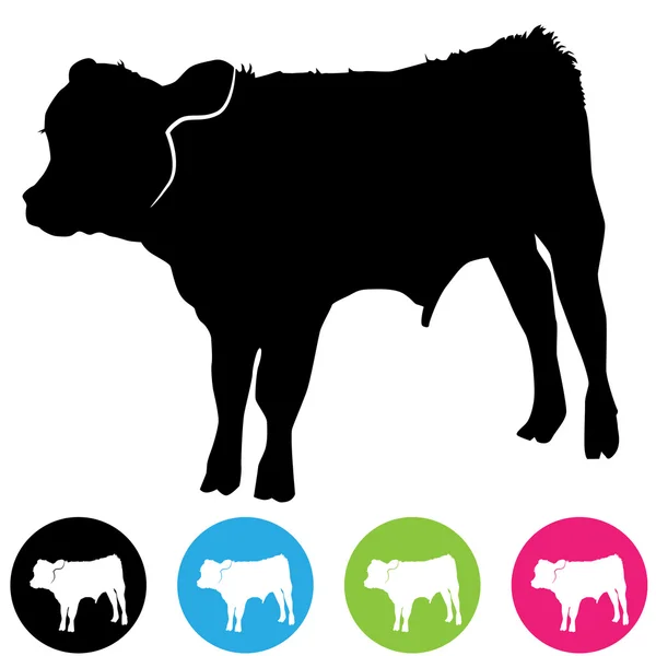 Silhueta de vitelo — Vetor de Stock