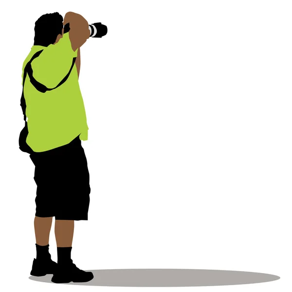 Standing Photographer — Stock Vector