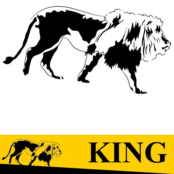 Lion chasseur — Image vectorielle