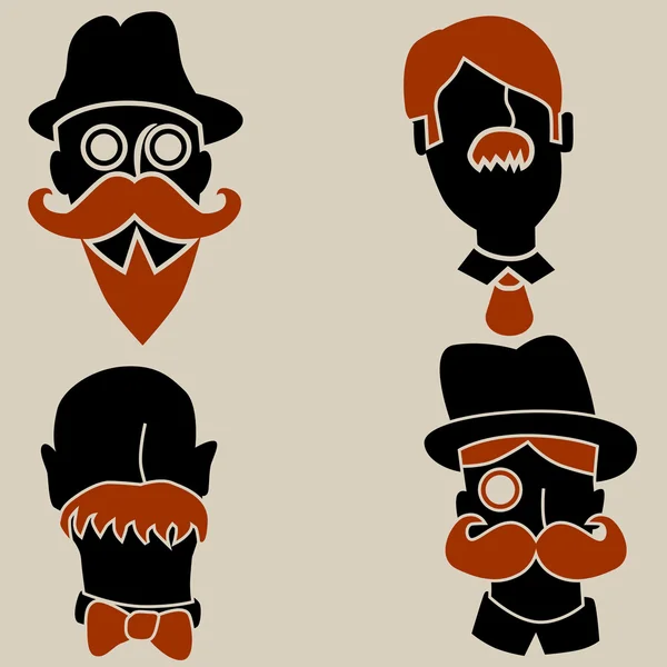 Hombres bigote — Archivo Imágenes Vectoriales