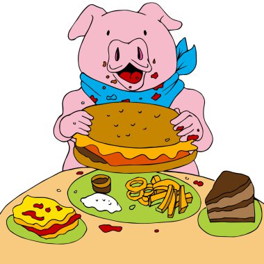 Hungry Pig clipart