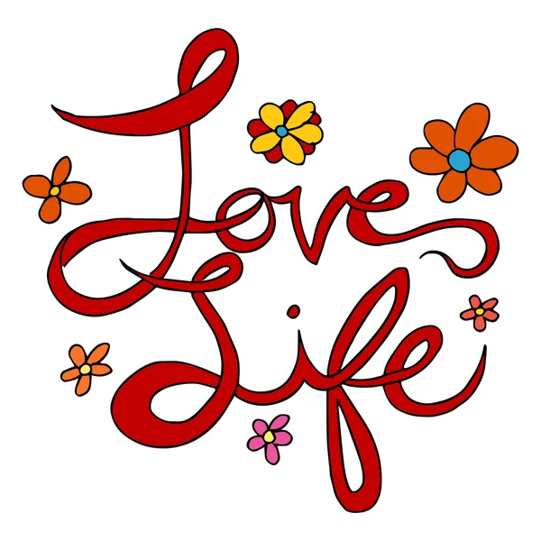 Kärlek och liv text — Stock vektor