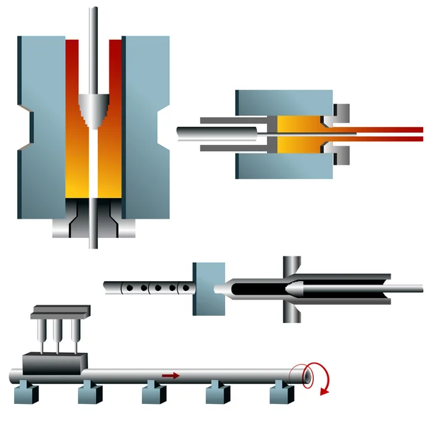 3D виготовлення сталевих труб — Stockvector