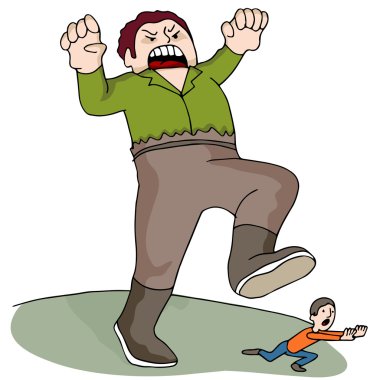 Giant Chasing Man clipart