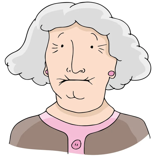 Toothless Old Woman — Stock Vector