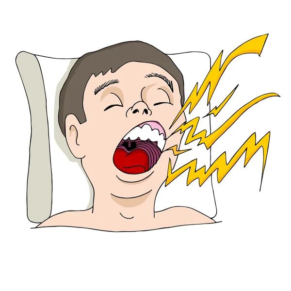 Loud Snoring Man — Stock Vector