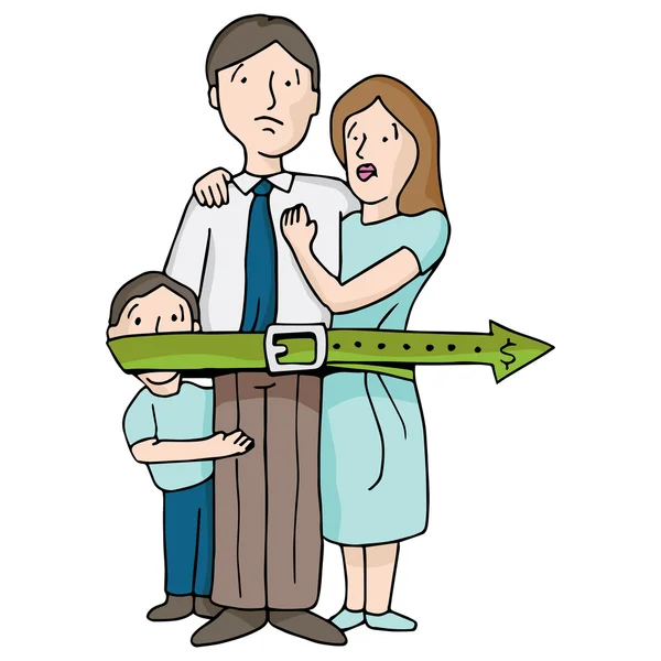 Family Tightening Belt — Stock Vector
