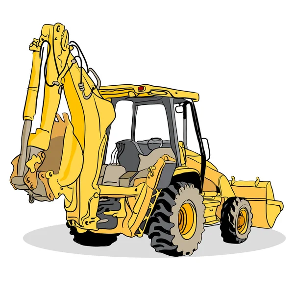 Backhoe loader voertuig — Stockvector