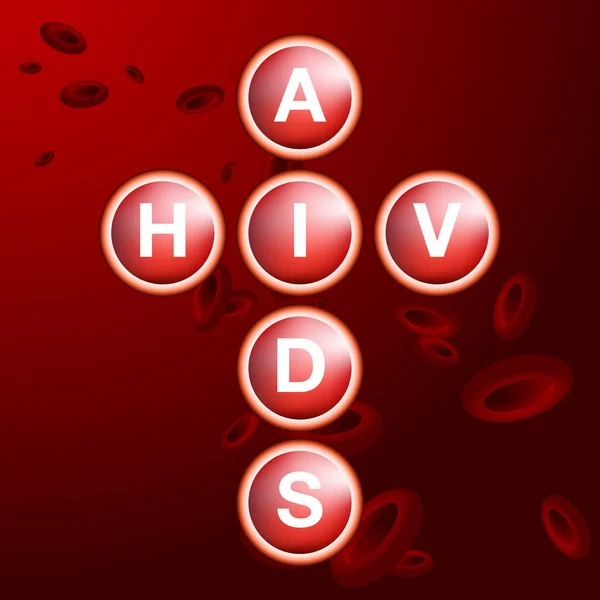 HIV AIDS Cellule del sangue — Vettoriale Stock