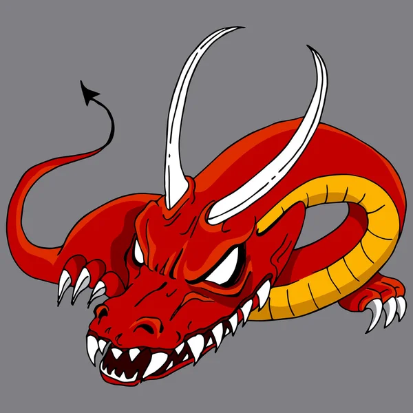 Сердитий червоний дракон — стоковий вектор