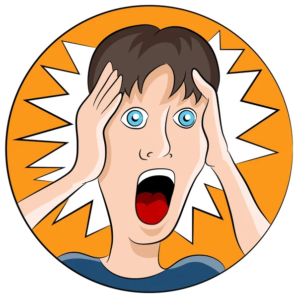 Shocked Facial Expression — Stock Vector