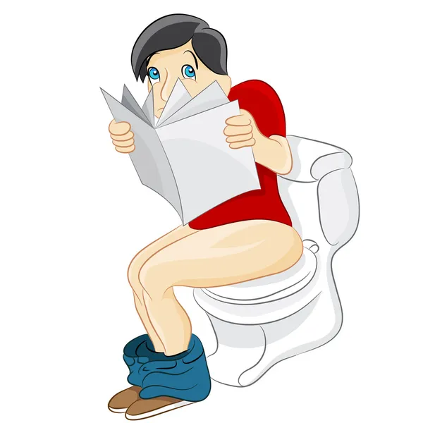 Toilet Reading — Stock Vector