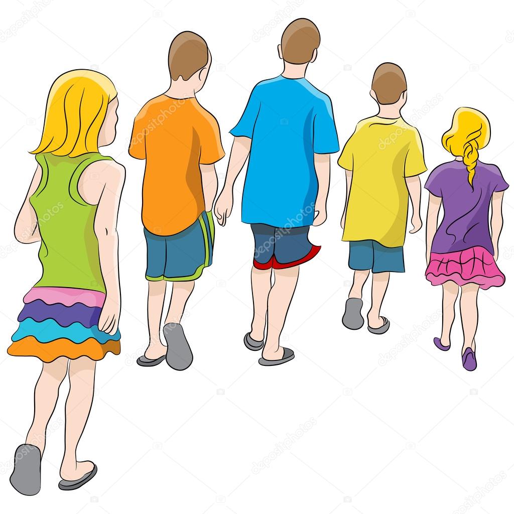 Brothers And Sisters Walking Together Stock Vector Image by ©cteconsulting 50123943