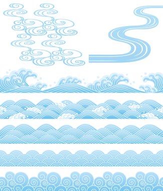 Japanese traditional wave clipart