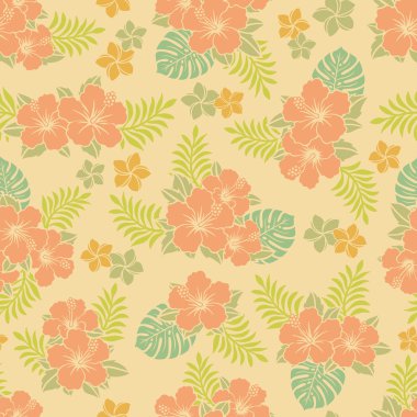 Hibiscus pattern clipart