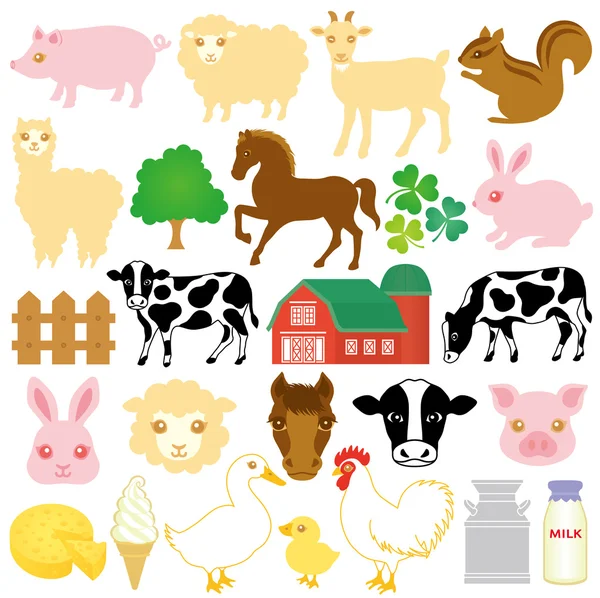 Ikonok készletek farm — Stock Vector