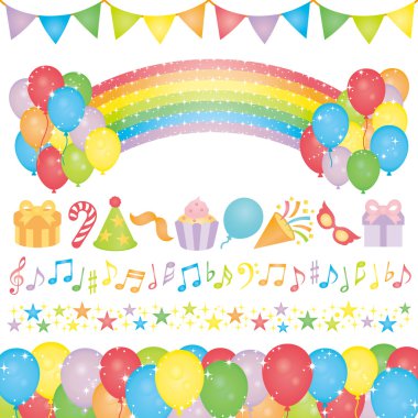 Set of birthday party elements. clipart