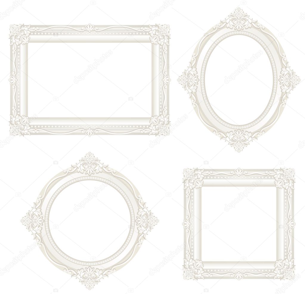white antique frame.