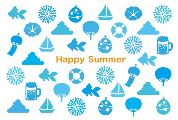 Ευχετήρια κάρτα για το καλοκαίρι — Διανυσματικό Αρχείο