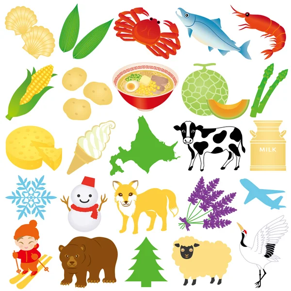 Hokkaido illustrations. — Stock Vector