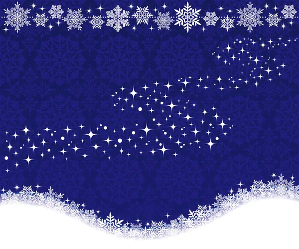 Fond d'hiver avec flocons de neige et la Voie lactée . — Image vectorielle