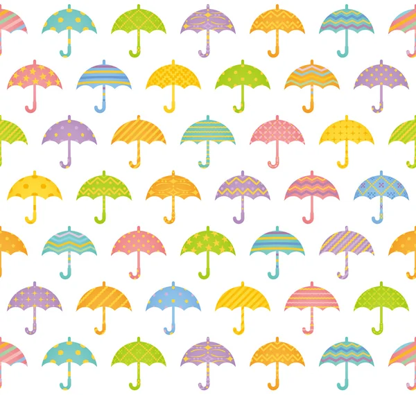 Seamless pattern with colorful umbrellas. — Stock Vector