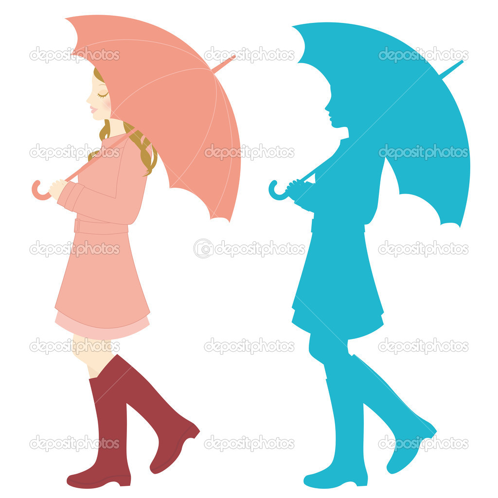 Young girl with umbrella. Stock Vector Image by ©lalan33 44868073