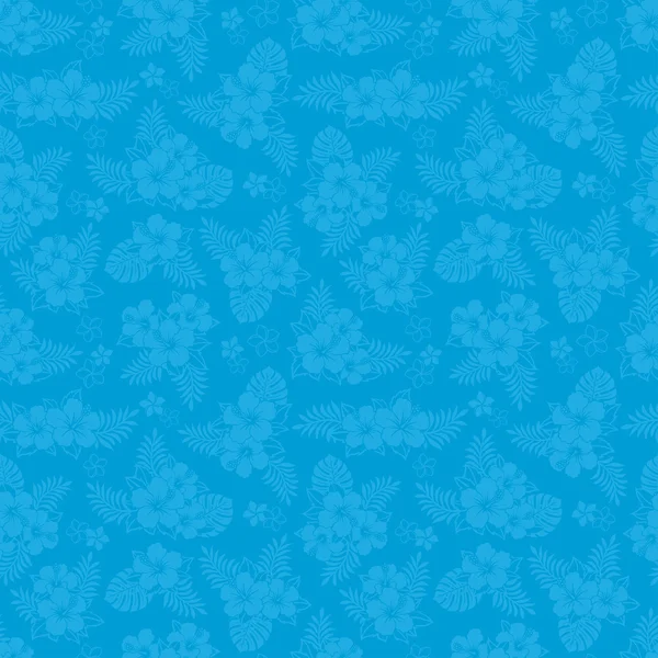 Hibiscus patrón azul . — Vector de stock