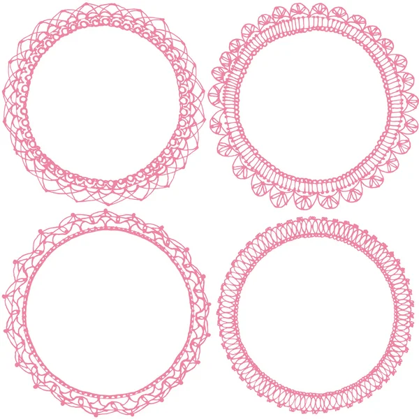 Circle lace frames — Stock Vector