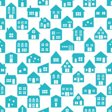 çeşitli karikatür evleri ile Seamless Modeli.