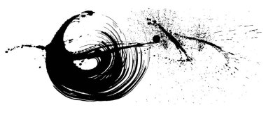 Mürekkep sanatı. fırça darbesi illüstrasyonu.