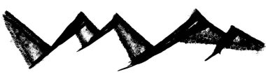 mountain. brush stroke illustration.