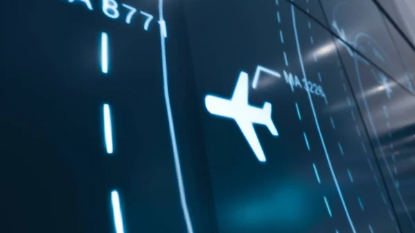 Simulační Obrazovka Zobrazující Různé Lety Pro Dopravu Cestující — Stock fotografie