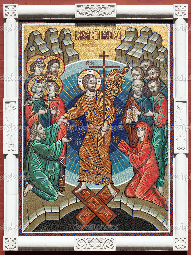 Mosaic icon the Resurrection of Christ.