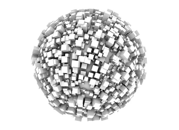Esfera 3d hecha de cubos — Foto de Stock