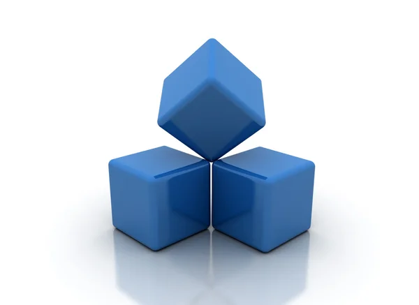 Abstract blue cubes — Stock Photo, Image