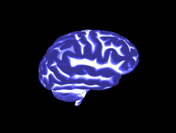 Active blue brain light streaks — Stock Photo, Image