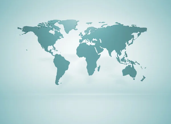 蓝色商务世界地图 — 图库照片