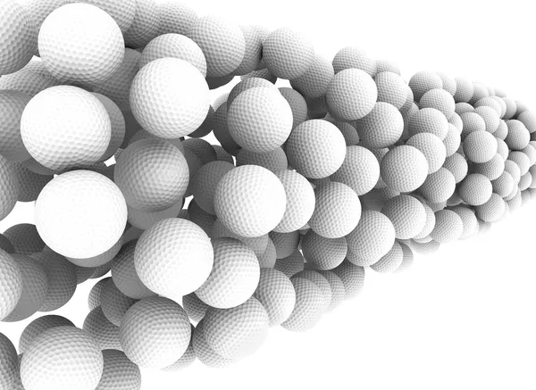Bolas de golfe abstrata renderização 3d — Fotografia de Stock