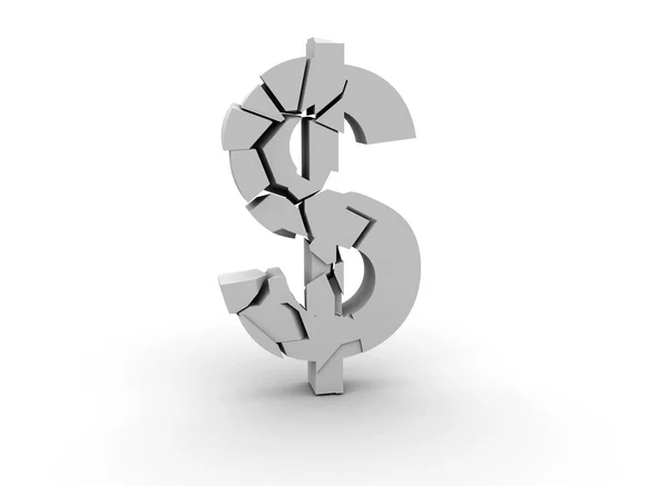 Cracked dollar sign — Stock Photo, Image