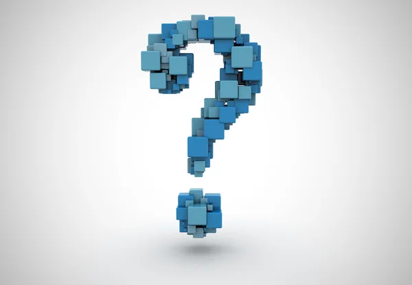 Abstract question mark made of cubes — Stock Photo, Image