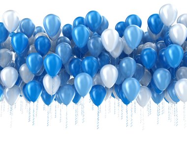 Blue balloons isolated clipart
