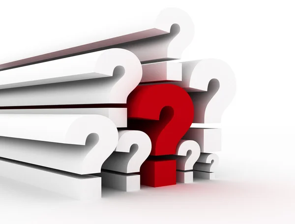 Question marks single red — Stock Photo, Image