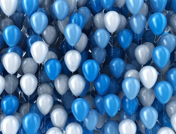 Blue and white balloons — Stock Photo, Image