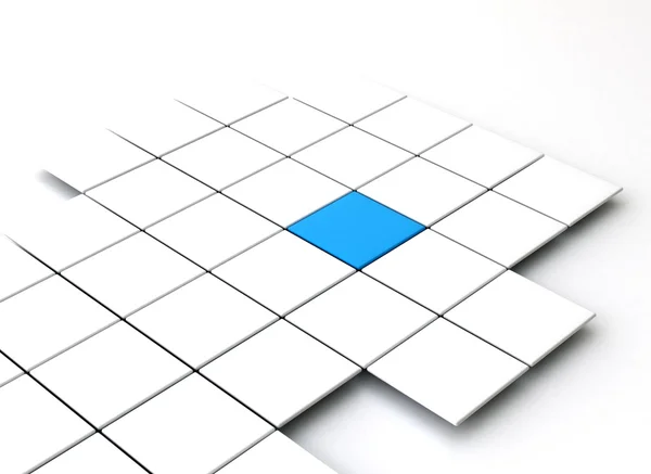 White cubes with a single blue — Stock Photo, Image