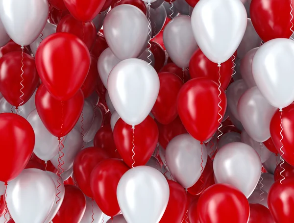 Red and white balloons background — Stock Photo, Image