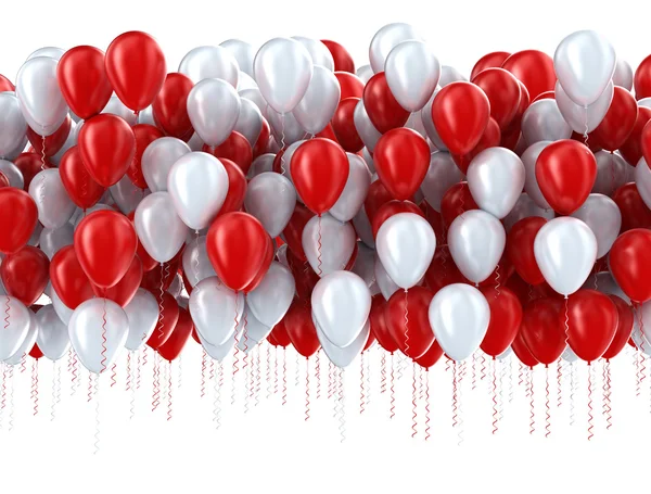 Rode en witte partij ballonnen — Stockfoto