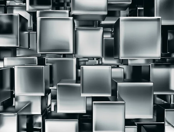 Abstraktes Bild von Metallwürfeln Hintergrund — Stockfoto