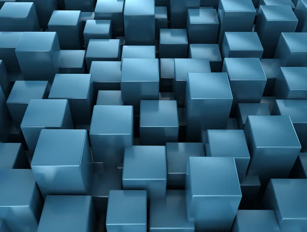 Abstract metallic blue cubes background — Stock Photo, Image